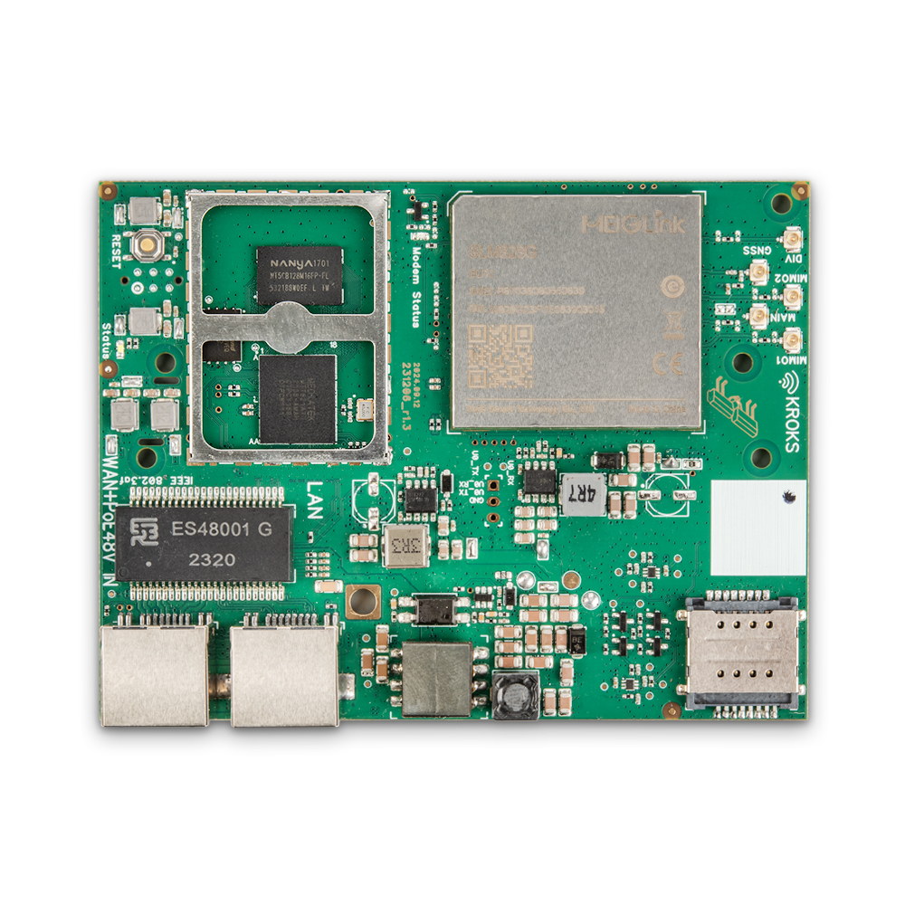 Kroks Rt-Brd m12-Gn гигабитный роутер с модемом LTE cat.12 для установки в гермобокс