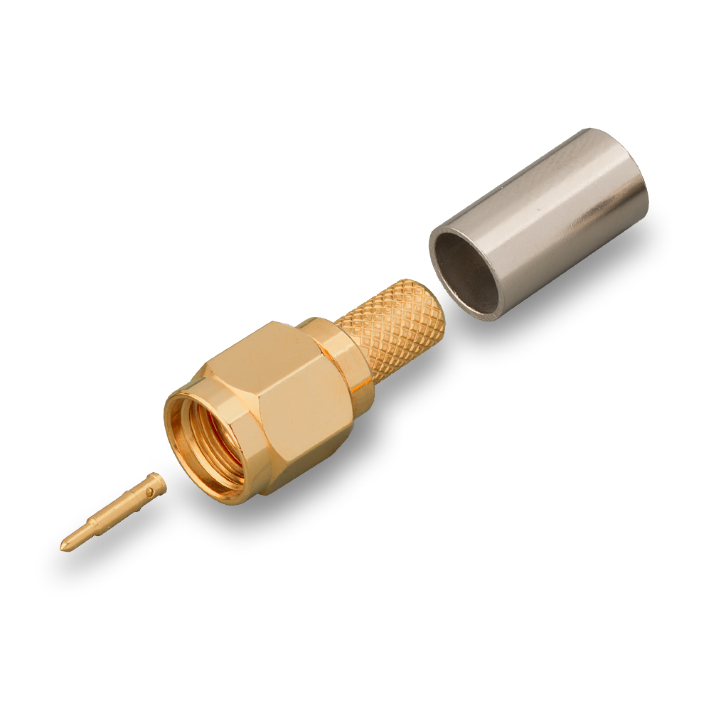 Разъем SMA(male) T на кабель RG-223, обжимной до 6 ГГц, rev.T